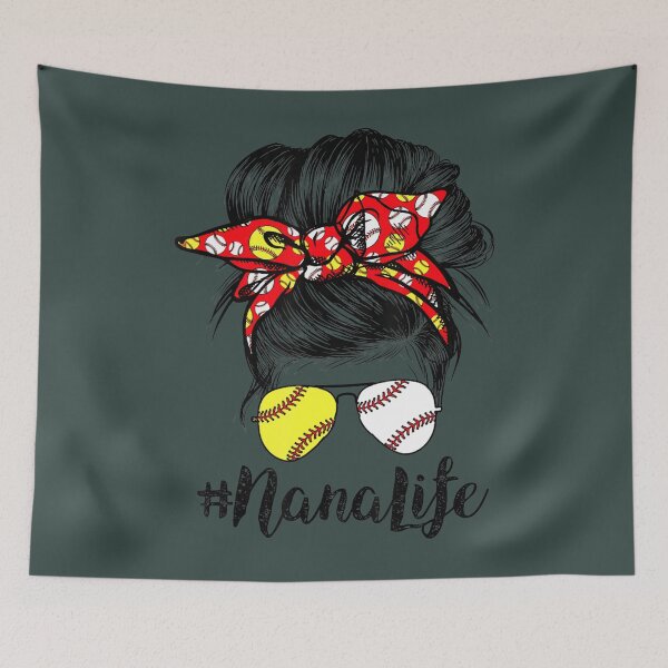 Item preview, Nana Life Messy Bun Hair Softball Baseball Mother's Day 	 	 	 designed and sold by rxaldabjoxr38.
