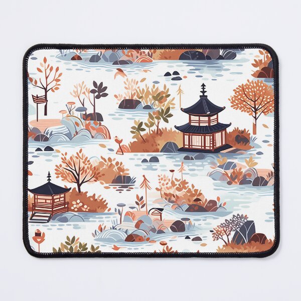 Item preview, Tranquil Japanese Garden Pattern | Zen-Inspired Designs | Serene Nature designed and sold by KameliaStudio.