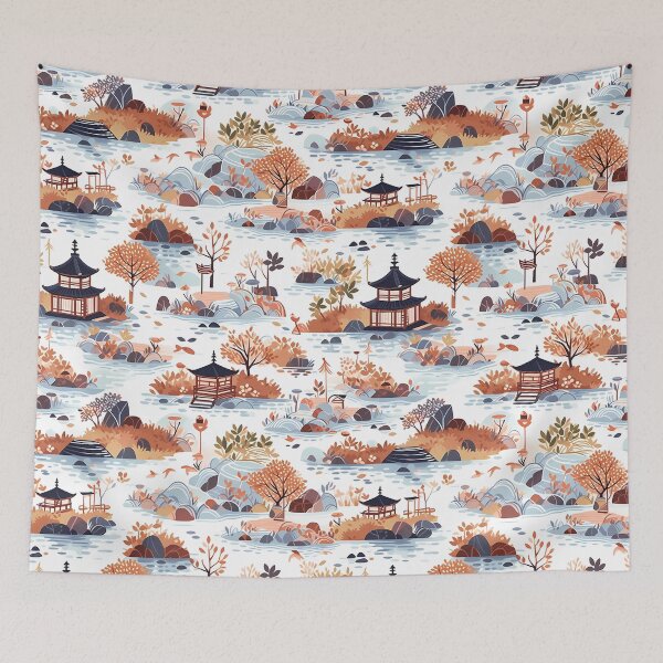 Item preview, Tranquil Japanese Garden Pattern | Zen-Inspired Designs | Serene Nature designed and sold by KameliaStudio.