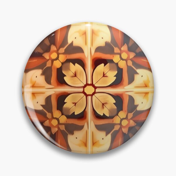 Item preview, Gold Brown Orange Yellow Russian Fairytale Art Design, Hohloma Inspired, Flowers, Clover Like designed and sold by MiracleROLArt.