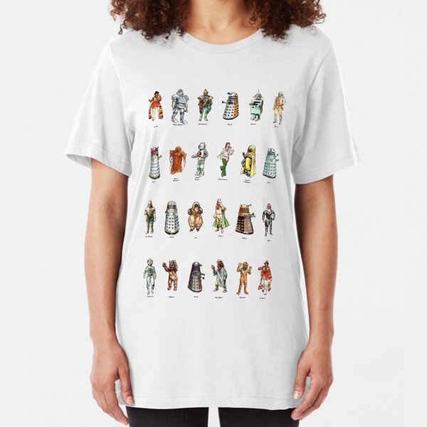 Doctor Who - 1975 Weetabix Promotion Characters Slim Fit T-Shirt
