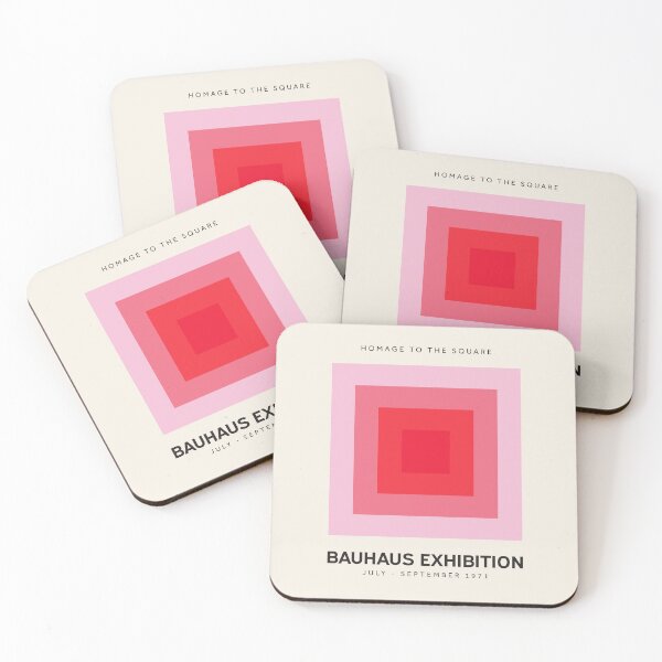 Item preview, Homage To The Square Bauhaus Exhibition Red Pink designed and sold by ahumbleconcept.