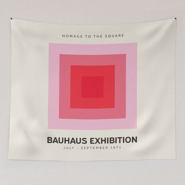 Item preview, Homage To The Square Bauhaus Exhibition Red Pink designed and sold by ahumbleconcept.