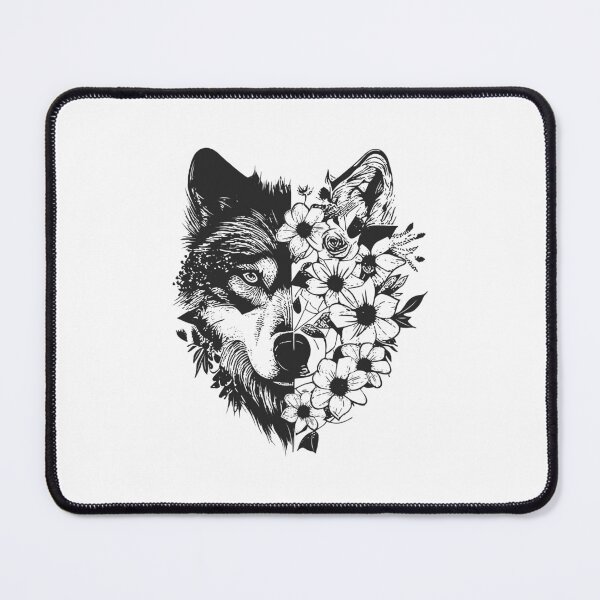 Item preview, wolf with flowers designed and sold by DerSenat.