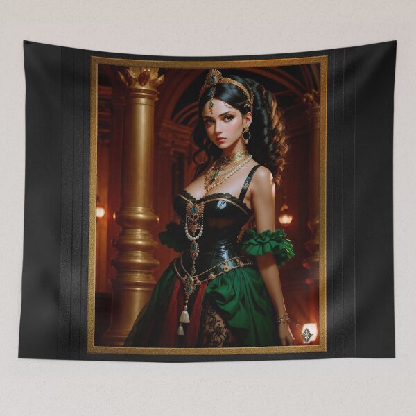 Item preview, The Esrian Gypsy Beautiful Fantasy AI Concept Art Portrait by Xzendor7 designed and sold by Xzendor7 Digital Art Creations.