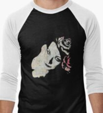 Sick On Sunday (graffiti female portrait, woman with roses) Men's Baseball ¾ T-Shirt