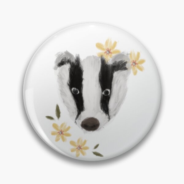 Item preview, ♡ badger with flowers digital illustration wild animals art /  designed and sold by Dreamsbyher.