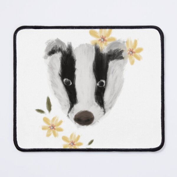 Item preview, ♡ badger with flowers digital illustration wild animals art / designed and sold by Dreamsbyher.