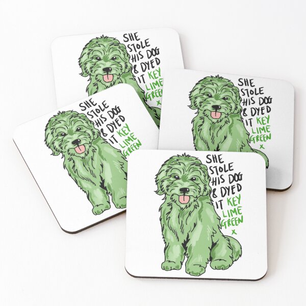 Item preview, She stole his dog and dyed it key lime green (with text) designed and sold by August Doodles.
