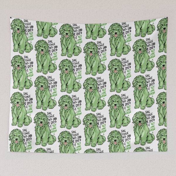 Item preview, She stole his dog and dyed it key lime green (with text) designed and sold by August Doodles.