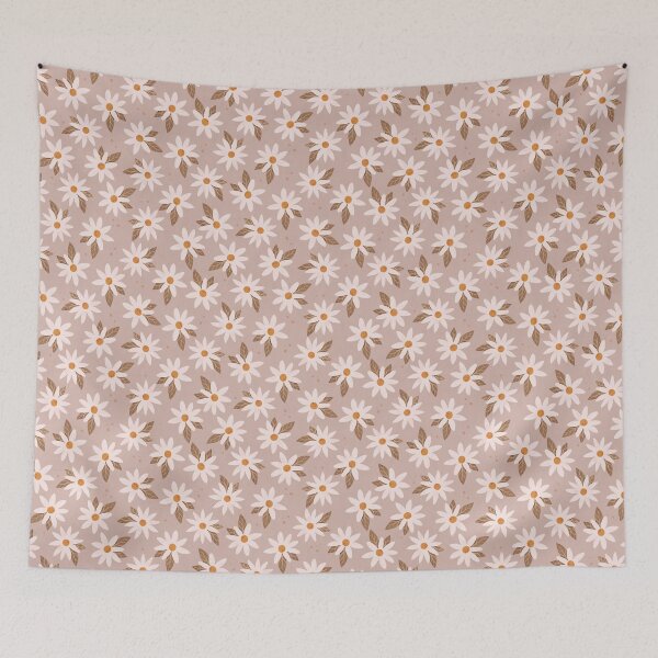 Item preview, Boho Daisies Floral Print In Warm Neutral Pink designed and sold by Avenie.