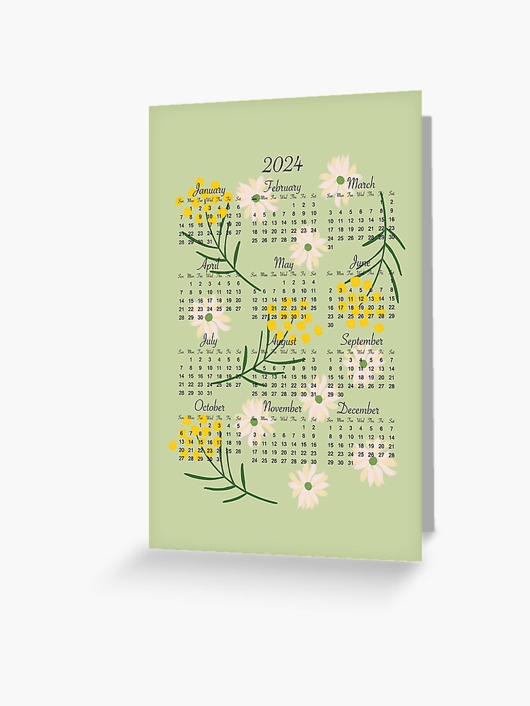 Calendrier Fleurs à l'aquarelle 2024