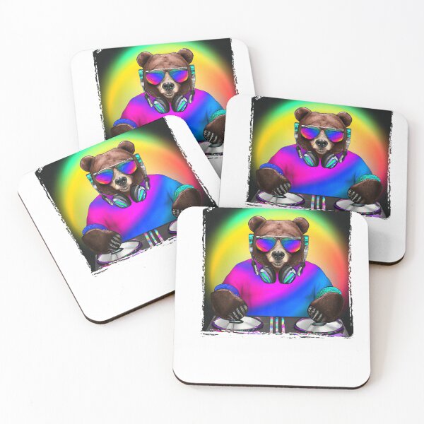 Item preview, Rainbow DJ Bear Grizzly Sunglasses Funny designed and sold by FieldGonzalez93.