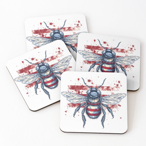 Item preview, American Flag Bee - Happy 4th of July designed and sold by JIArtistry.