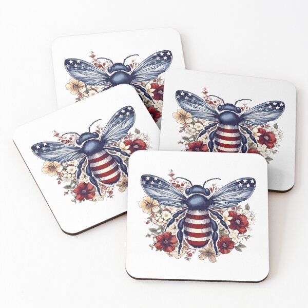 Item preview, American Flag Bee - Happy 4th of July designed and sold by JIArtistry.
