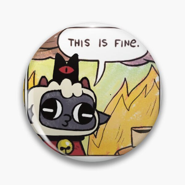 Item preview, Cult of the Lamb High-Rez derp "This is fine" meme designed and sold by Vetem-Prints.