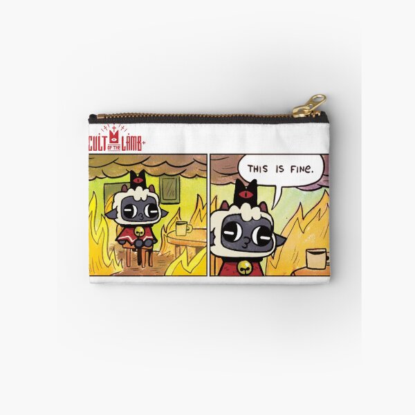 Item preview, Cult of the Lamb High-Rez derp "This is fine" meme designed and sold by Vetem-Prints.