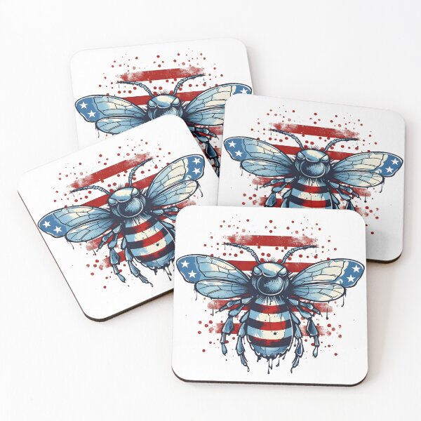 Item preview, American Flag Bee - Happy 4th of July designed and sold by JIArtistry.