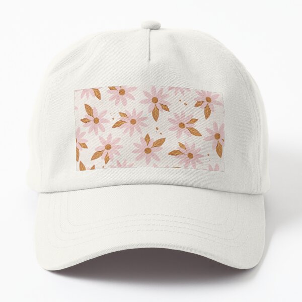 Aperçu de l'œuvre Boho Daisies Impression florale en rose et crème créée et vendue par Avenie.