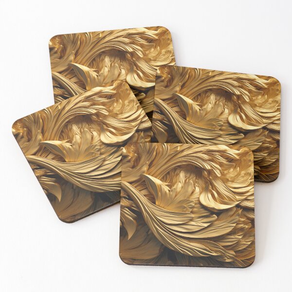 Item preview, Golden, wavy wallpaper and tiles with black designed and sold by Kitzzeh.