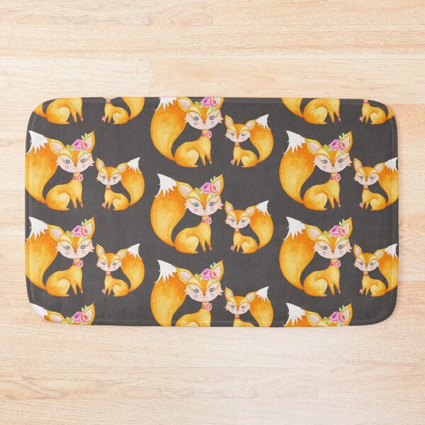 Item preview, Mom and baby foxes with flowers designed and sold by InaDim.