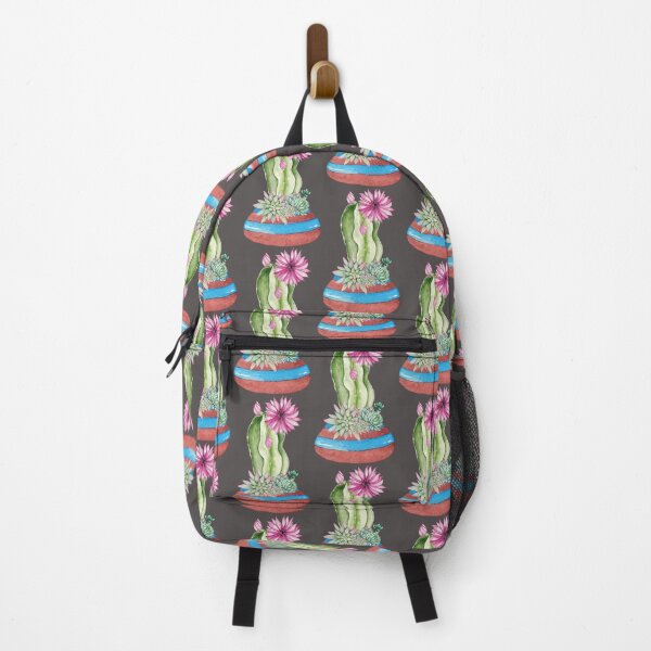 Item preview, Cactus in pot, green succulent with pink flowers designed and sold by InaDim.