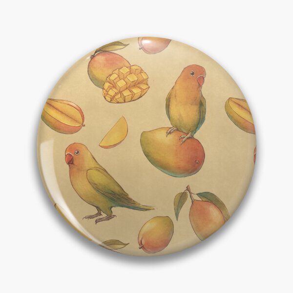 Item preview, Mango and Lovebird Parrot Seamless Pattern (Yellow) designed and sold by Mazarineart.