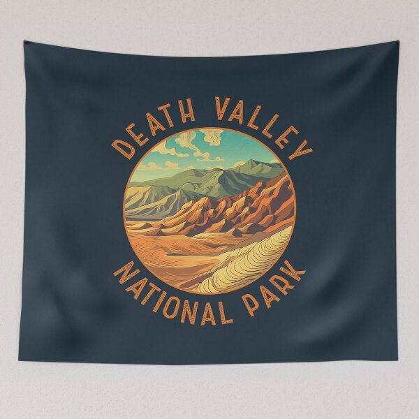 Item preview, Death Valley National Park Illustration Distressed Circle designed and sold by KrisSidDesigns.