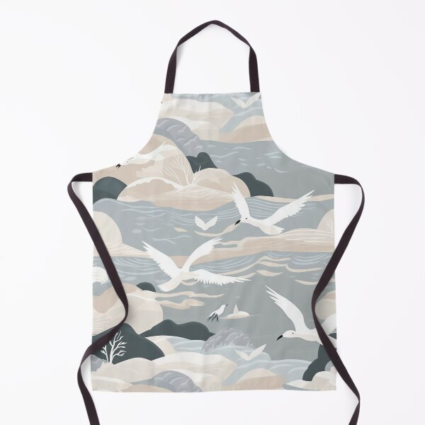 Item preview, Serene Gentle Waves And Seagulls Minimalistic Japanese Pattern designed and sold by Wonder Of Light.