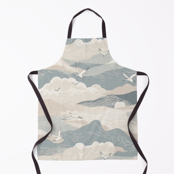 Item preview, Serene Gentle Waves And Seagulls Minimalistic Japanese Pattern designed and sold by Wonder Of Light.