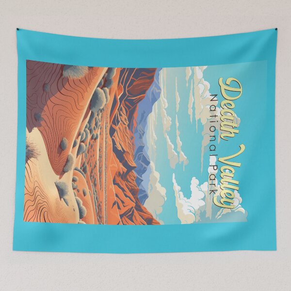 Artikelvorschau, Death-Valley-Nationalpark-Illustration im Retro-Stil entworfen und verkauft von KrisSidDesigns.