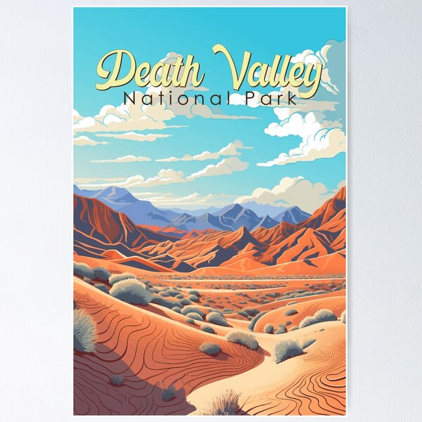 Item preview, Death Valley National Park Illustration Retro designed and sold by KrisSidDesigns.