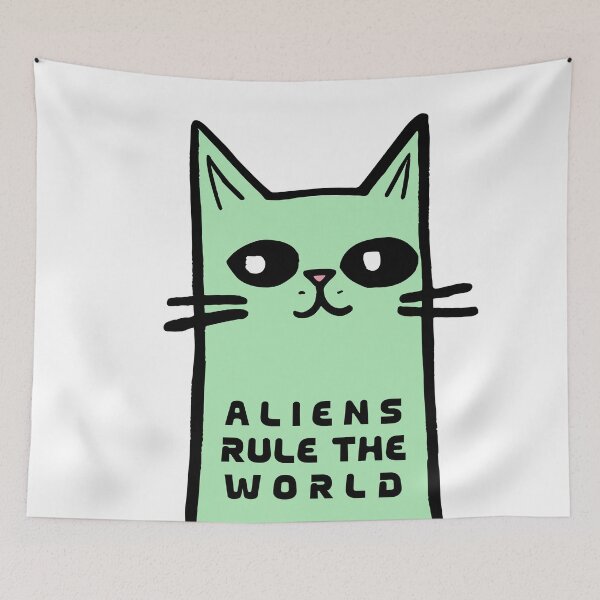 Item preview, Alien Cat Rules The World designed and sold by TheHellSong.