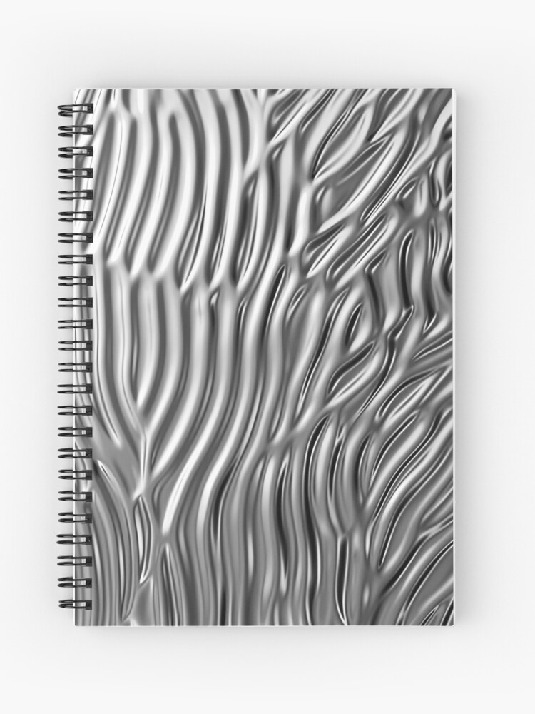 Liquid chrome abstract silver wavy surface. Silver metal for background or  texture. Stock Illustration