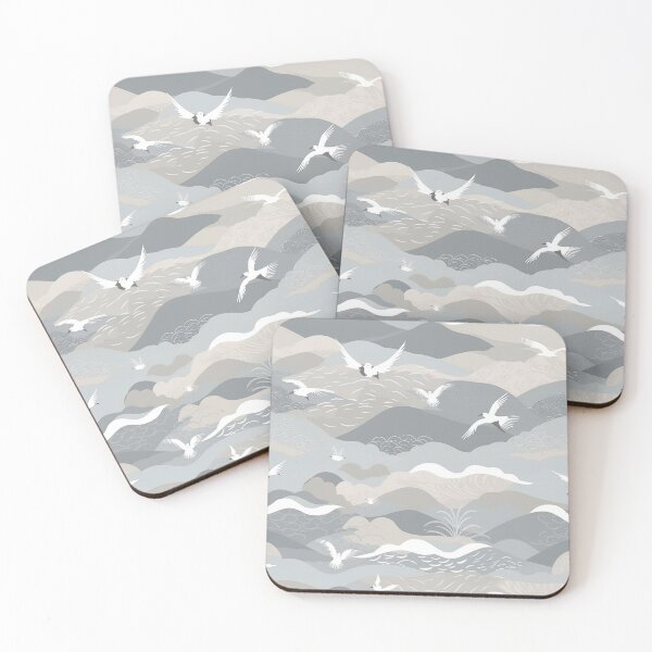 Item preview, Serene Gentle Waves And Seagulls Minimalistic Japanese Pattern designed and sold by Wonder Of Light.