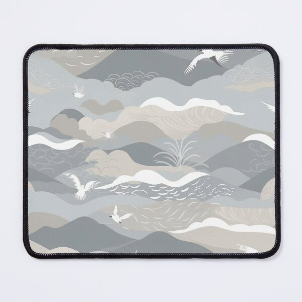 Item preview, Serene Gentle Waves And Seagulls Minimalistic Japanese Pattern designed and sold by Wonder Of Light.