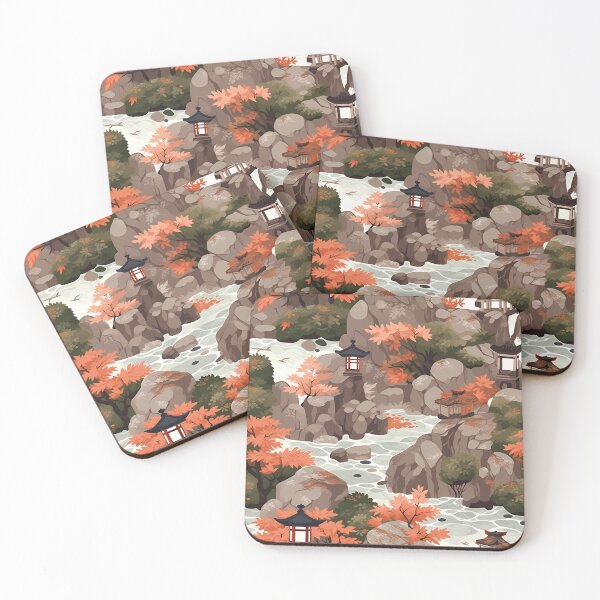 Item preview, Tranquil Japanese Garden Pattern | Zen-Inspired Designs | Serene Nature designed and sold by KameliaStudio.