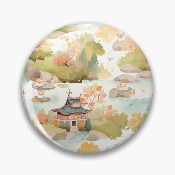 Item preview, Tranquil Japanese Garden Pattern | Zen-Inspired Designs | Serene Nature designed and sold by KameliaStudio.