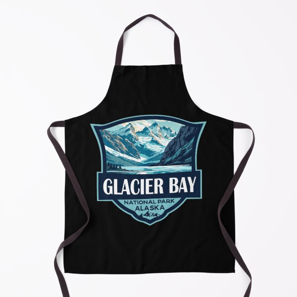 Item preview, Glacier Bay National Park Illustration Travel Retro Badge designed and sold by KrisSidDesigns.
