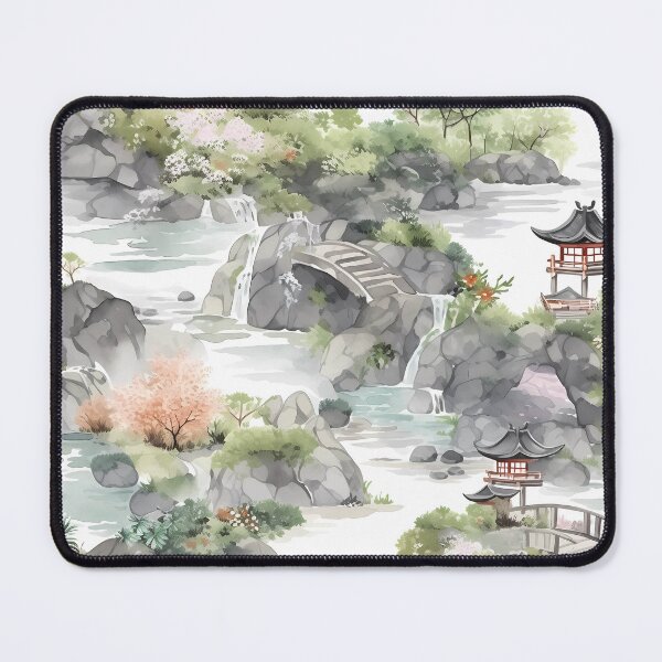 Item preview, Tranquil Japanese Garden Pattern | Zen-Inspired Designs | Serene Nature designed and sold by KameliaStudio.