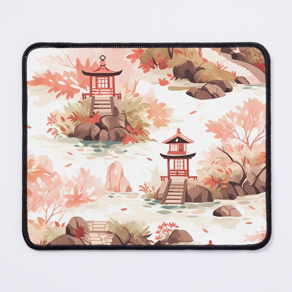 Item preview, Tranquil Japanese Garden Pattern | Zen-Inspired Designs | Serene Nature designed and sold by KameliaStudio.