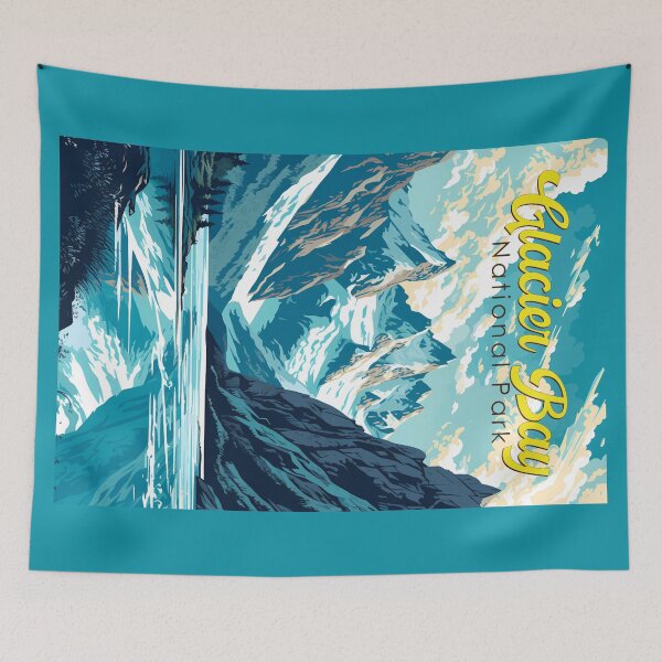 Item preview, Glacier Bay National Park Illustration Retro designed and sold by KrisSidDesigns.