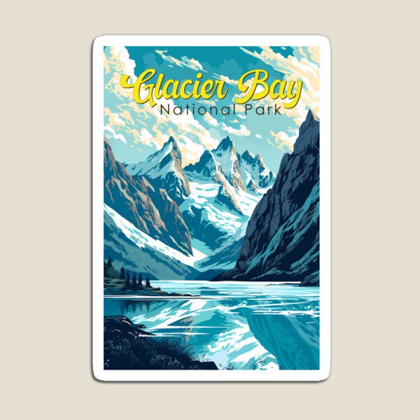 Item preview, Glacier Bay National Park Illustration Retro designed and sold by KrisSidDesigns.
