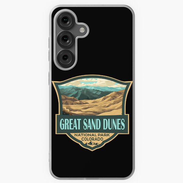 Item preview, Great Sand Dunes National Park Illustration Travel Retro Badge designed and sold by KrisSidDesigns.