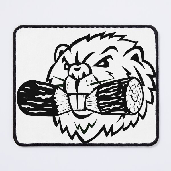 Item preview, Angry North American Beaver or Eurasian Beaver Biting Log Head Mascot Retro designed and sold by patrimonio.