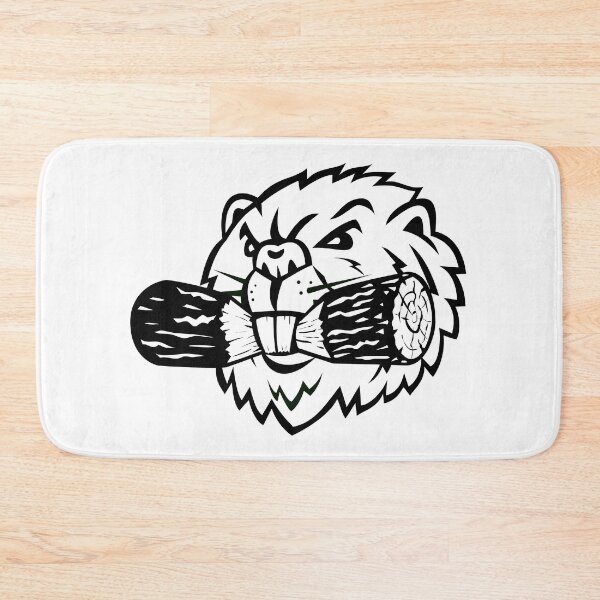 Item preview, Angry North American Beaver or Eurasian Beaver Biting Log Head Mascot Retro designed and sold by patrimonio.