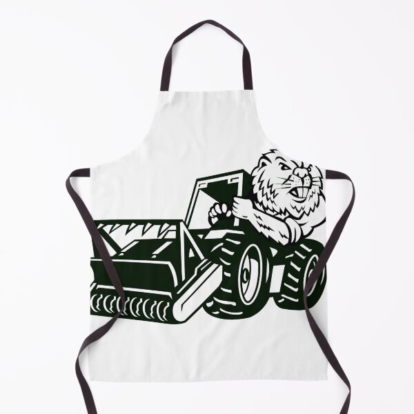 Item preview, Angry Beaver Driving Mulching Tractor Mascot Cartoon Retro designed and sold by patrimonio.