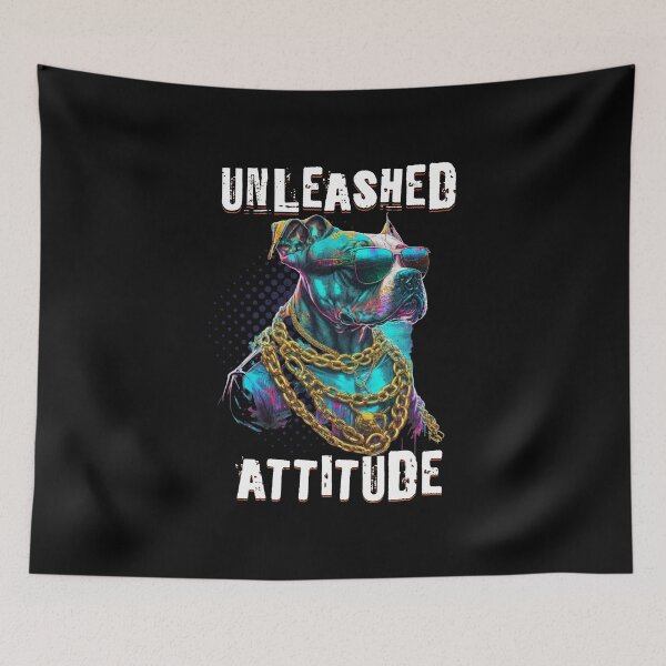 Item preview, Unleashed Attitude Pitbull Dog Cool Sunglasses Chains Dogs Pitbulldog Animal Pitbull Dog Lover Cute Funny Coolest   designed and sold by CarantinedChaos.