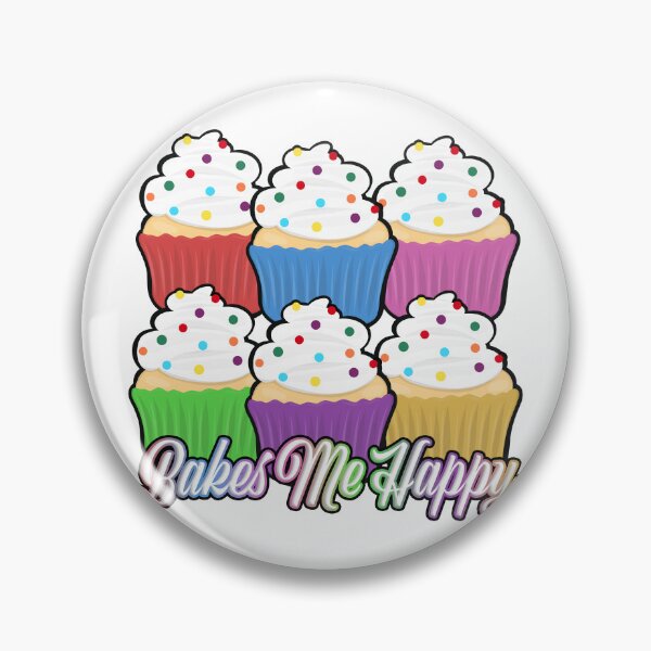 Artikelvorschau, Bakes Me Happy Buntes Cupcake-Design (weiß) entworfen und verkauft von Kill Tony Fan Designs.