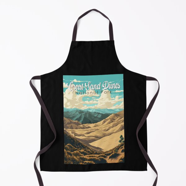 Item preview, Great Sand Dunes National Park Illustration Retro designed and sold by KrisSidDesigns.